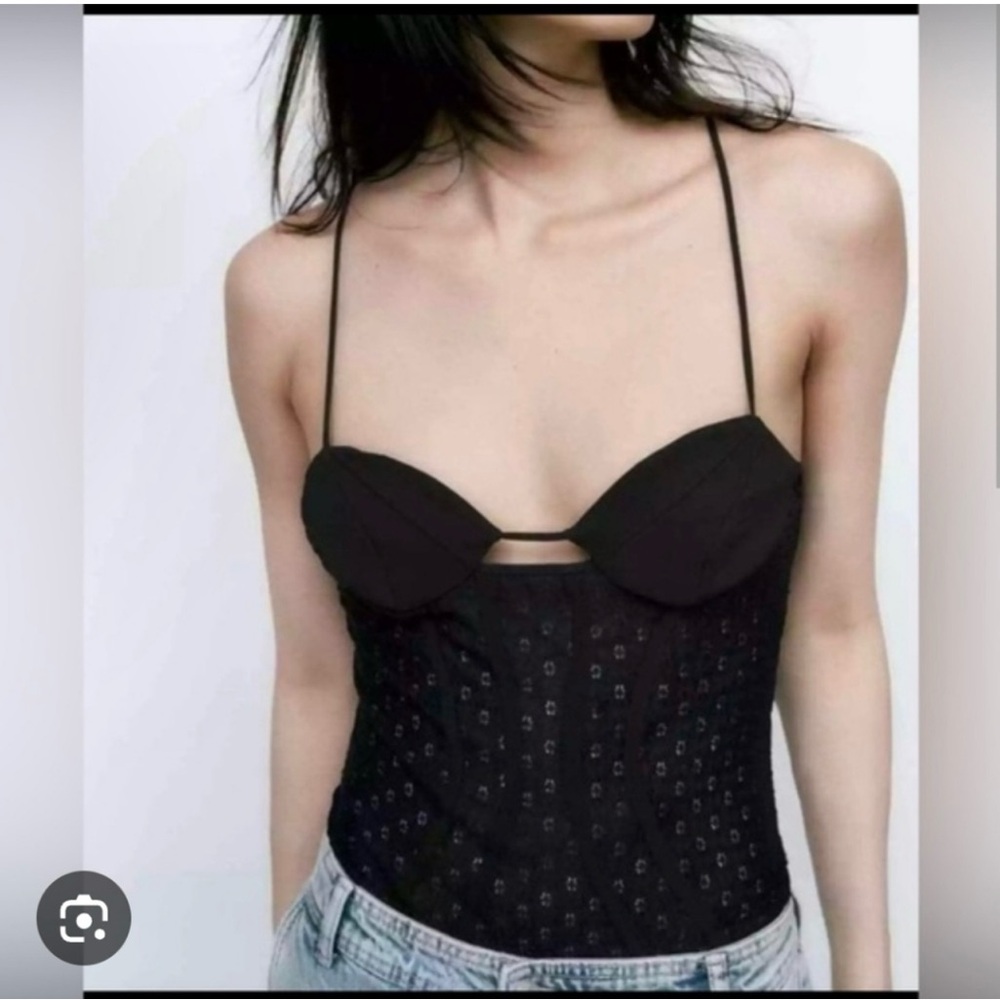 NWT ZARA BLACK LACE BODYSUIT